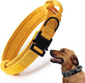 Tactical Dog Collar, Adjustable Military Training Nylon Dog Collar with Control Handle and Heavy Quick-Release Metal Buckle for Small Medium Large Dogs, Yellow L