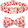 Lionheart glory Dog Collar, Dog Collar with Bow, Popsicle Print Girl or Boy Dog Bowtie Collar Cute Pet Collar Gift for Large Dog