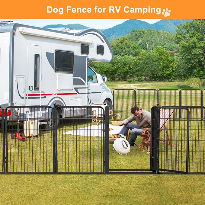 Dog Fence Outdoor Pens Outside,Portable Dog Play Pen 40" H 18 Panels Pet Playpen Exercise Pens for Puppys Small Medium Large Dogs RV Camping Yard Garden Indoor Wide Gate
