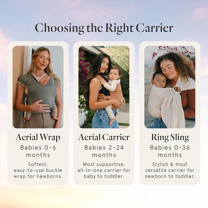 WildBird - Aerial Buckle Carrier - 2-24 Months - Standard (XS-XL) Desert Lark - Front & Back Carry - Cross Straps, Lumbar Support, Headrest, Hip Healthy, Baby Carrier - Baby Essentials - New Mom Gifts