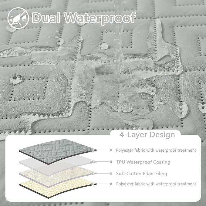 hyha Waterproof Dog Blanket, Soft Dog Bed Cover Pet Blankets, Waterproof Sofa Couch Cover for Dogs Washable, Reversible Pet Couch Covers for Sofa Furniture (40x80 Inch, Grey/Beige)