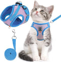 Cat & Dog Vest Harness - All Weather Mesh, Reflective Strap, Step-in Adjustable for Small Cats & Dogs (Pink and Blue,XS)