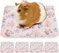 Tuanse 4 Pack Ultra Soft Dog Cat Bed Mat Small Animal Guinea Pig Bed with Cute Print Reversible Fleece Dog Crate Kennel Pad Cozy Washable Thickened Hamster Pet Beds Mat(13 x 10 Inches,Light Brown)