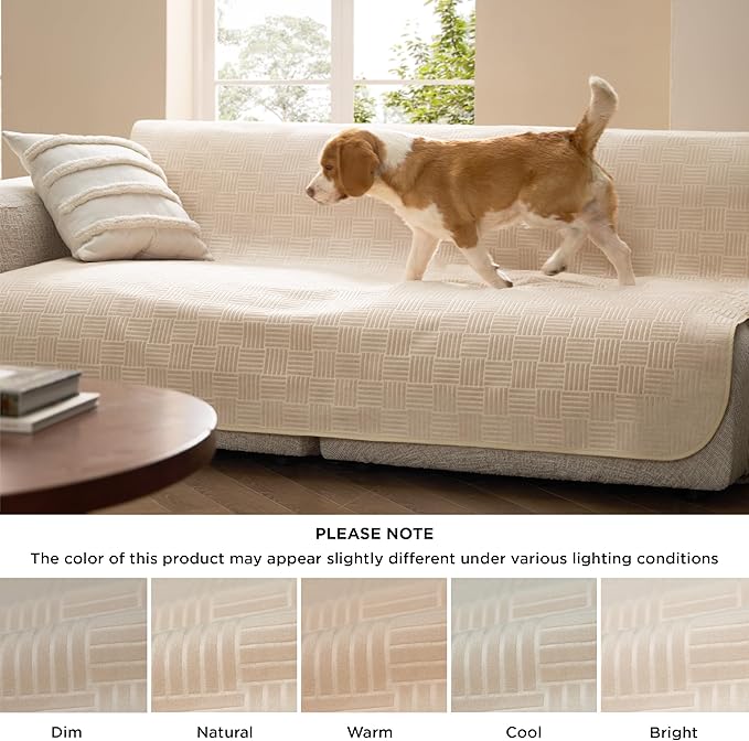 Bedsure Waterproof Couch Cover for Dogs Washable - Waterproof Blanket for Couch Sofa Cozy, Lightweight Furniture Protector for Pet Cat Quick Drying Puppy, Sandy Tan, 30x70IN
