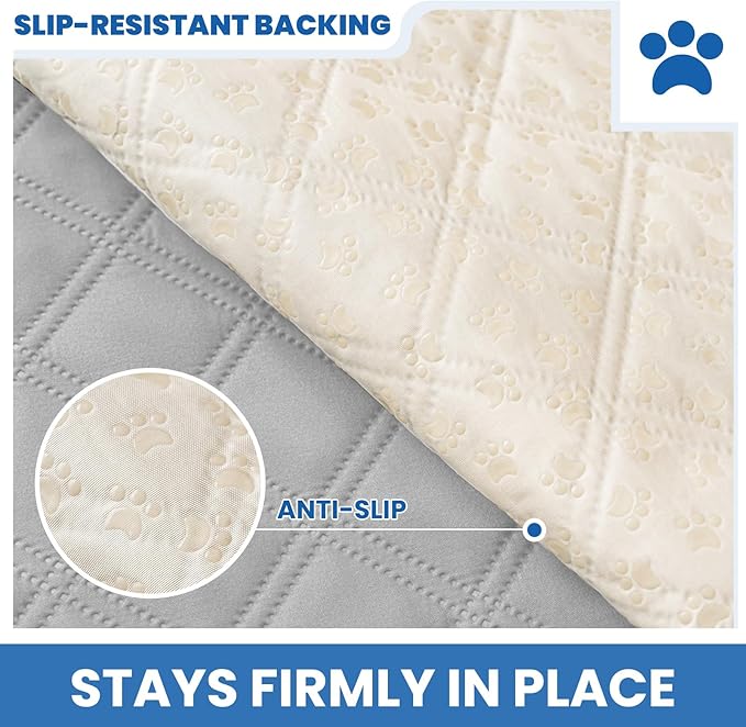 Waterproof Couch Covers for Pets, Waterproof Dog Bed Cover, Anti-Slip Soft Dog Blankets, Couch Cover for Dogs Washable, Pet Blanket for Puppy Large Dogs Cat (82x82 Inch, Light Grey)