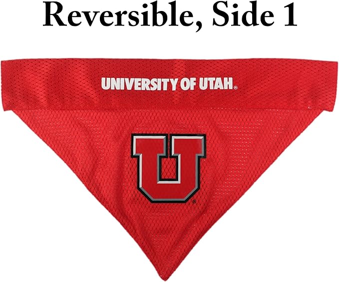 Pets First Collegiate Pet Accessories, Reversible Bandana, Utah Utes, Large/X-Large (Pack of 2)