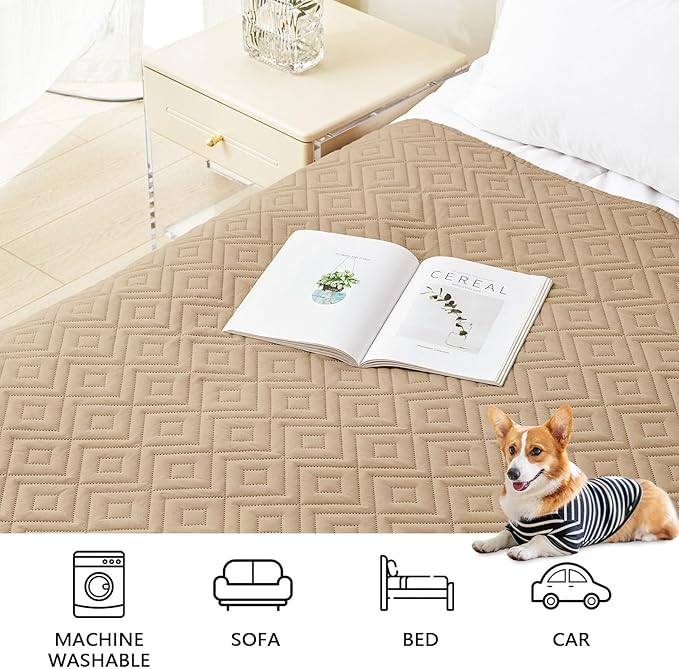 hyha Waterproof Dog Blanket, Soft Dog Bed Cover Pet Blankets, Waterproof Sofa Couch Cover for Dogs Washable, Reversible Pet Couch Covers for Sofa Furniture (52x82 Inch, Camel/Camel)