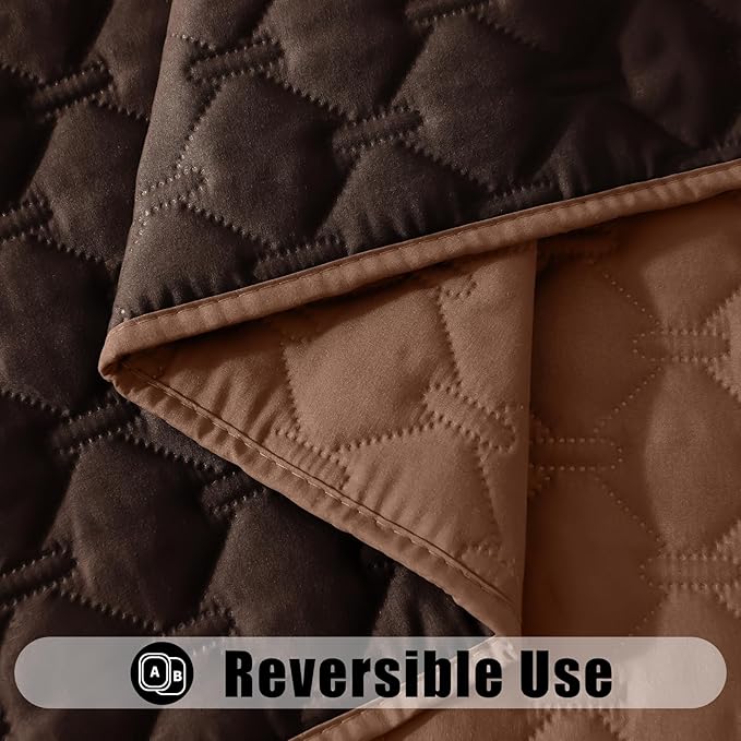 Smiry Waterproof Dog Bed Cover Blanket, Soft Reversible Pet Blanket, Washable Leakproof Cats Dogs Couch Cover for Sofa, Couch, Furniture (40x50 Inch, Brown/Chocolate)