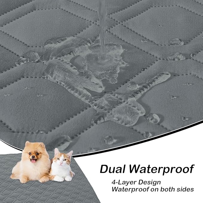 hyha Waterproof Dog Bed Blanket, Soft Pet Blankets, Waterproof Couch Cover for Dogs, Reversible Sofa Covers Washable for Furniture (40x50 Inch, Dark Grey/Dark Grey)