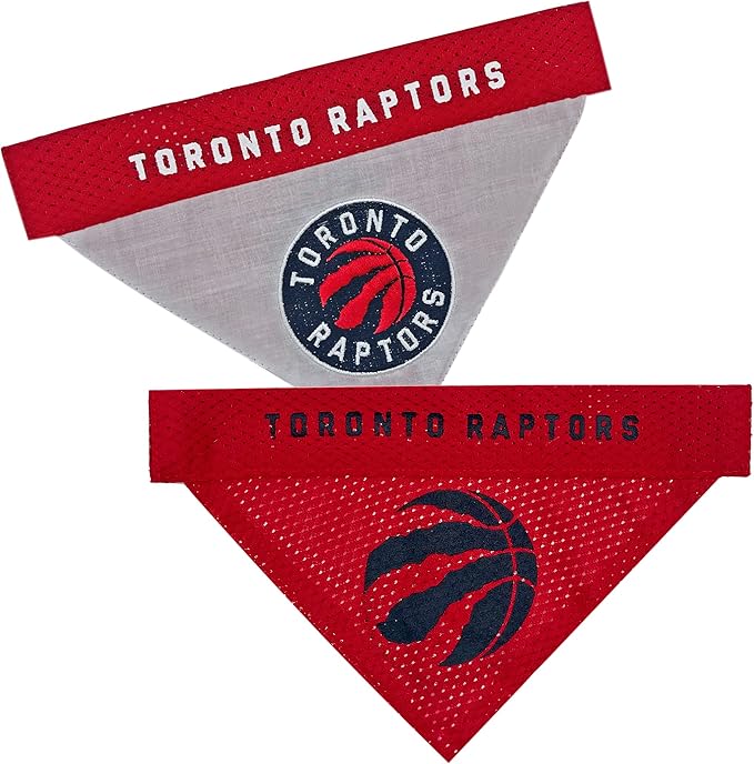 Pets First NBA Dog Bandana - Toronto Raptors Reversible Pet Bandana. 2 Sided Home & Away Sports Bandana with a Premium Embroidery Team Logo, Large/X-Large (RAP-3217-L-XL)