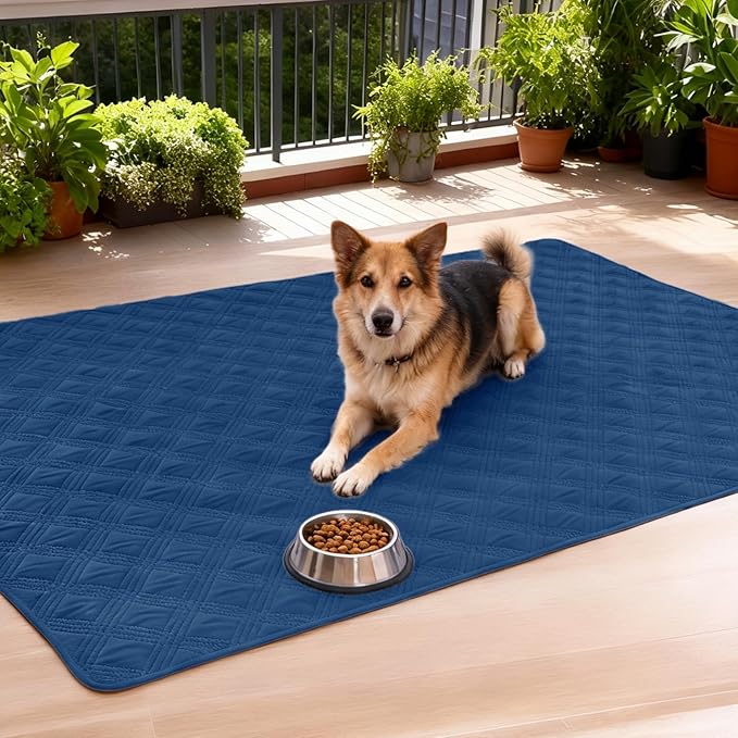 hyha Waterproof Dog Blanket, Reversible Pet Bed Blanket, Soft Sofa Couch Cover for Dogs Washable, Waterproof Pet Couch Covers for Sofa Puppy Cats Furniture Protector(68"x82", Navy Blue/Blue)