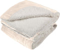 PETMAKER Dog Blanket - 60x70in Reversible Sherpa Blanket - Throw Blankets for Bed, Couch, Crate, or Car - Machine Washable Puppy Essentials (Cream)