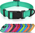 Joytale Large Dog Collar, Reflective and Adjustable Nylon Pet Collar with Quick-Release Buckle for Extra Large Dogs, Teal, XL
