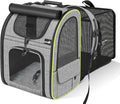 Pecute Cat Backpack Carrier XL, Expandable Pet Backpack Curtain Design for Cats Dogs Up to 15lbs, with 4-Side Breathable Mesh, Multi-Entry & Lockable Zippers for Travel, Hiking, Camping - Hands Free