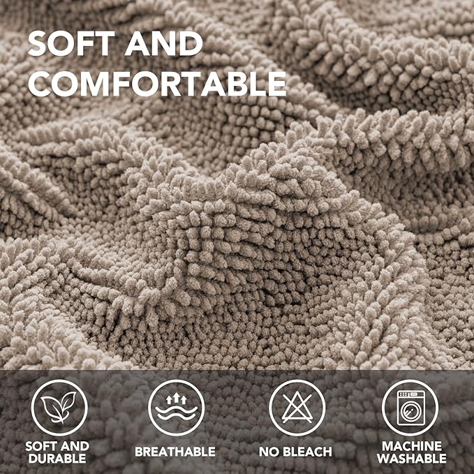 H.VERSAILTEX Non Slip Pet Couch Cover Chenille Dog Bed Protector Thick Soft Sofa Slipcover Pet Friendly Washable Couch Cushion Covers for Pets (30" x 53", Taupe)