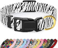 Reflective Dog Collar for Extra Small Dogs Cats, Cute Boho Adjustable Heavy-Duty Nylon Puppy Collar for Boy and Girl Female, Soft Pet Accessories with Quick Release Buckle, Stylish Zebra Print