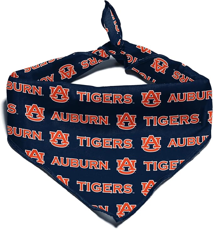 Auburn Tigers Officially Licensed Bandana for Dogs and Cats | Fits Pets Great Gift Idea | Easy-to-Tie (Small, 13")