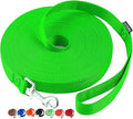 AmaGood Dog/Puppy Obedience Recall Training Agility Lead-15 ft 20 ft 30 ft 50 ft Long Leash-for Dog Training,Recall,Play,Safety,Camping (20feet, Green)