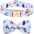 Lionheart glory Dog Collar, Dog Collar with Bow, Summer Stripe Boy Dog Bowtie Collar Cute Pet Collar Gift for X-Small Puppy and Cat