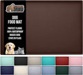 GORILLA GRIP 100% Waterproof Raised Edge BPA Free Silicone Pet Feeding Mat, Dog Cat Food Mats Contain Spills Protects Floors, Placemats for Cats and Dogs Water Bowl, Pets Accessories 28x18 Brown