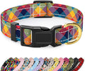 Reflective Dog Collar for Small Dogs, Cute Boho Adjustable Heavy-Duty Nylon Puppy Collar for Boy and Girl Female, Soft Pet Accessories with Quick Release Buckle, Colorful Tartan