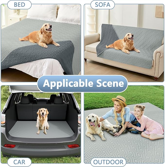 hyha Waterproof Dog Blanket, Soft Dog Bed Cover Pet Blankets, Waterproof Sofa Couch Cover for Dogs Washable, Reversible Pet Couch Covers for Sofa Furniture (40x70 Inch, Grey/Dark Grey)