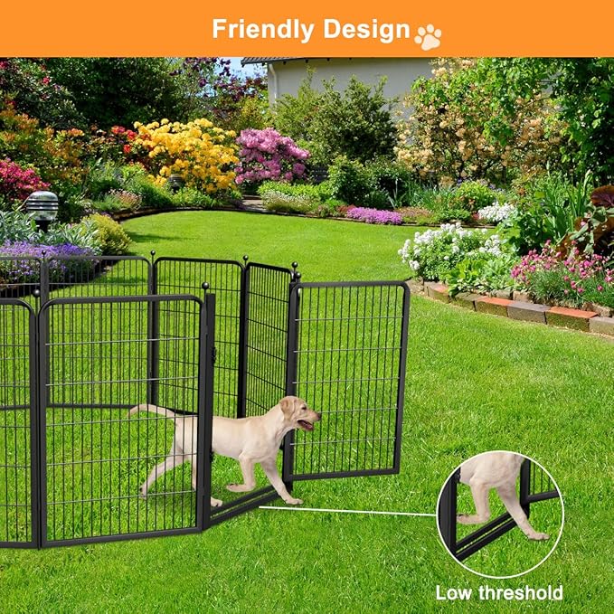 Wide Gate Dog Fence Outdoor Pens Outside,Portable Dog Play Pen 40" H 30 Panels Pet Playpen Exercise Pens for Puppys Small Medium Large Dogs RV Camping Yard Garden Indoor