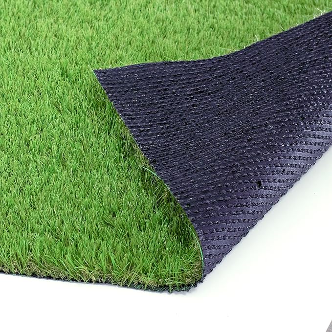 Artificial Grass Rug Outdoor Indoor 4FTX7FT Fake Grass Carpet Green Synthetic Grass Pet Turf Realistic Faux Grass Rug with Drain Holes for Garden Lawn Landscape Balcony Home Decor Patio