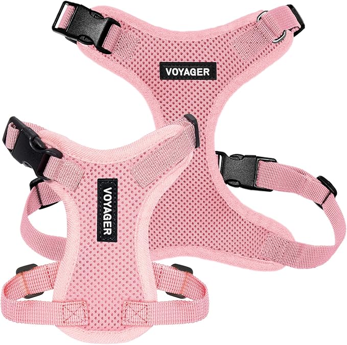 Voyager Step-in Pet Harness - All Weather Mesh, Adjustable Step in Harness for Cats and Dogs by Best Pet Supplies - Pink, M