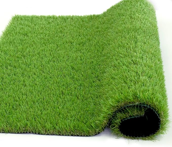Artificial Grass Rug Outdoor Indoor 7FTX16FT Fake Grass Carpet Green Synthetic Grass Pet Turf Realistic Faux Grass Rug with Drain Holes for Garden Lawn Landscape Balcony Home Decor Patio