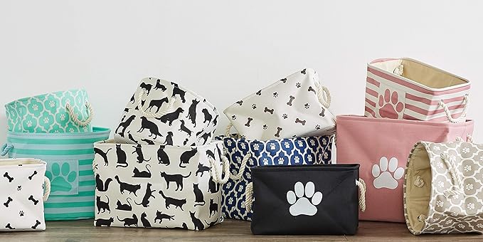 Bone Dry 6192 Pet Storage Collection Lattice Paw Print, Medium Round, Rose