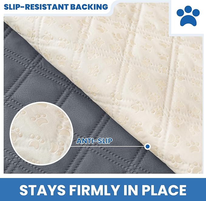 Waterproof Dog Bed Cover, Non-Slip Dog Blanket for Couch, Couch Covers for Dogs Washable, Pet Blanket for Furniture, Pet Bed Mat for Sofa, Car, Pet Supplies (82x102 Inch, Dark Grey)