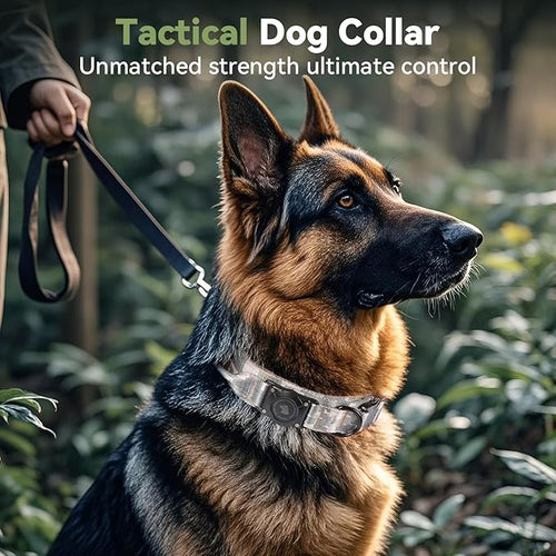 2026 Upgrade Waterproof AirTag Dog Collar, Military Tactical Dog Collar with AirTag Holder, Comfortable Control Handle and Metal Buckle, GPS Dog Collar Holder for Medium to Large Dog(Digital camo, M)