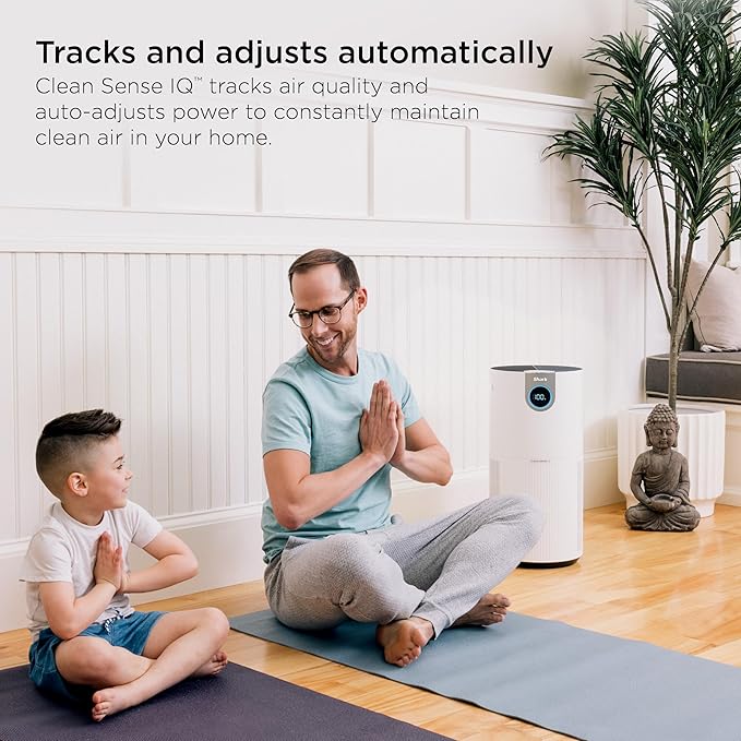 Shark Air Purifier for Home, Office, and Bedroom, Clean Sense Technology, HEPA Air Filter, 1200 Sq Ft, Captures 99.98% of Particles, Pet Dander, Pollutants, Dust, Smoke, Allergens & Smells, HP202