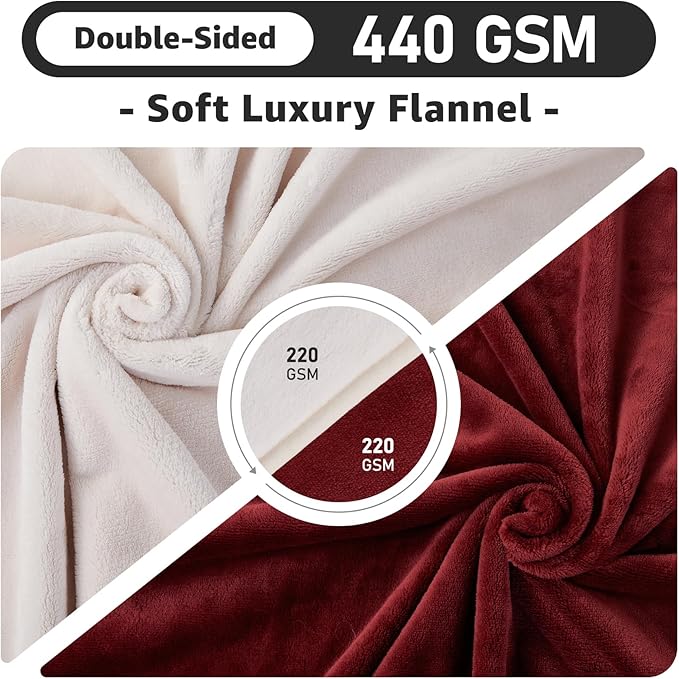 LOOBANI Waterproof Blanket for Bed: Reversible Soft Flannel Queen Bed Blanket 80" x 90", Waterproof Dog Blankets for Large Dogs, Spill-Proof Cover for Furniture Protection, Movie Time, Red