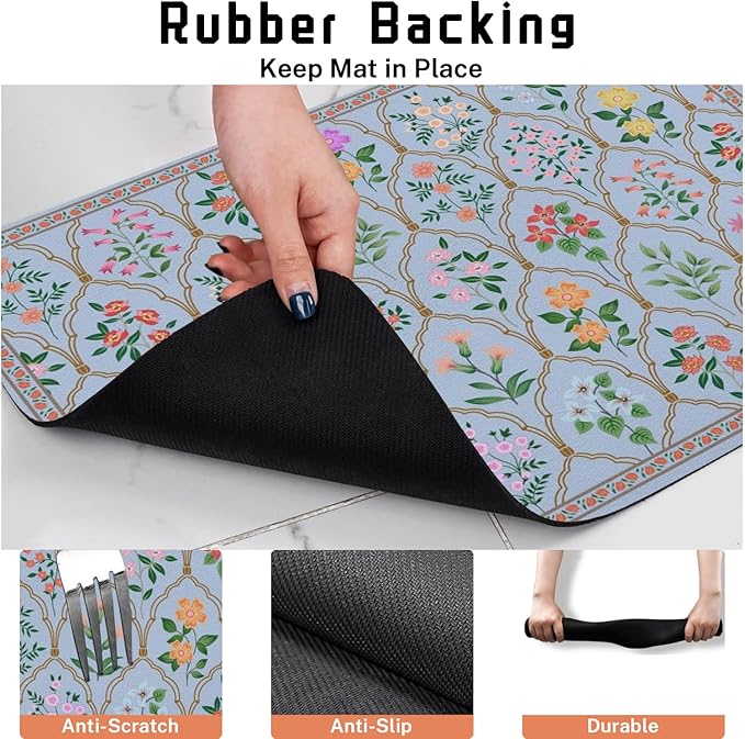 Absorbent Pet Dog Bowl Mat for Food and Water, Pet Cat Food Feeding Mat with Non Slip Rubber Backing, Dog Food Mats for Floors Waterproof, 24"x32"
