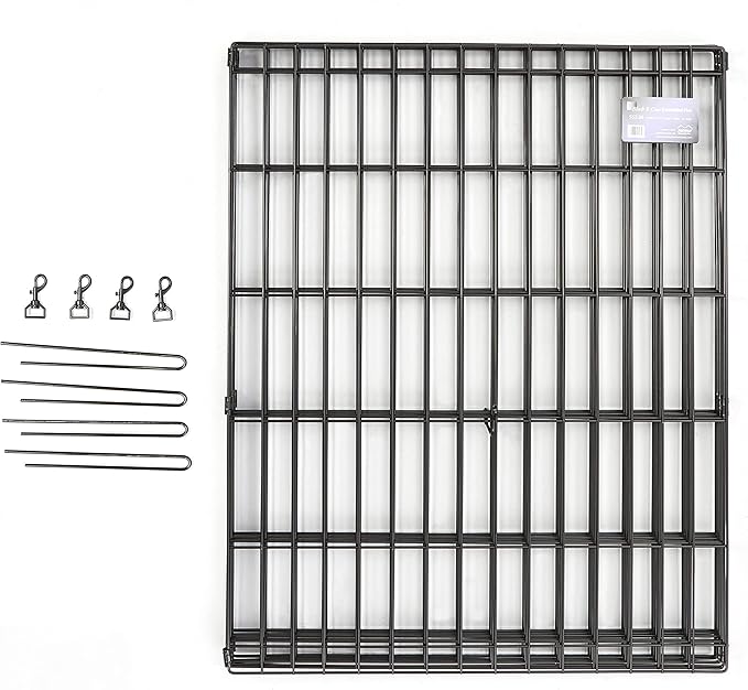 MidWest Homes for Pets Folding Metal Puppy / Dog Exercise Pen, Indoor/Outdoor Playpen with No Door, Provides 16 Sq Feet of Play Space, 24-Inches Tall, Black E-Coated