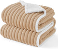 Bedsure ComfyFleece™ Waterproof Dog Blankets for Large Dogs - Soft Pet Cat Blanket Corduroy Fleece for Couch Bed Protector Washable, Cozy Calming Reversible Furniture Protection,50"x60", Tuscan Beige