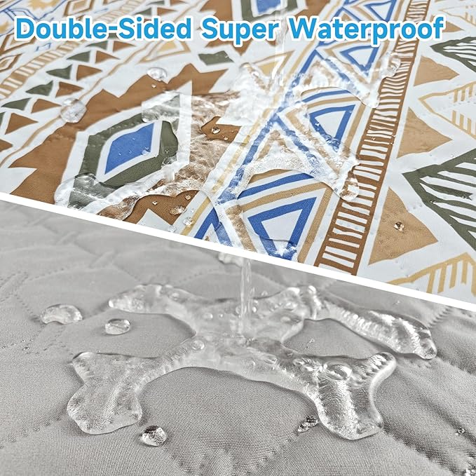 Waterproof Dog Blanket, Bohemian Dog Bed Cover Pet Blanket, Reversible Sofa Couch Cover for Dogs Washable, Protect Furniture Bed Couch Sofa for Puppy Cat (Beige Medallion, 30×70 Inch)