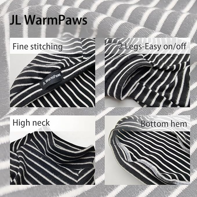 Fleece Sphynx Cat Clothes Soft Hairless Cat Clothes Pullover Cat Sweater for Chihuahua All Season Light and Warm Kitten Cloth for Cats Only Puppy Clothes Small Dog Sweater (B-Striped, XL)