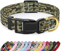 MOODEL Reflective Dog Collar for Extra Small Dogs Cats, Cute Camouflage Adjustable Heavy-Duty Nylon Puppy Collar for Boy and Girl Female, Soft Pet Accessories with Quick Release Buckle, Green