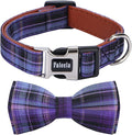 Faleela Soft &Comfy Bowtie Dog Collar,Detachable and Adjustable Bow Tie Collar,for Small Medium Large Pet (Purple, Medium (Pack of 1))