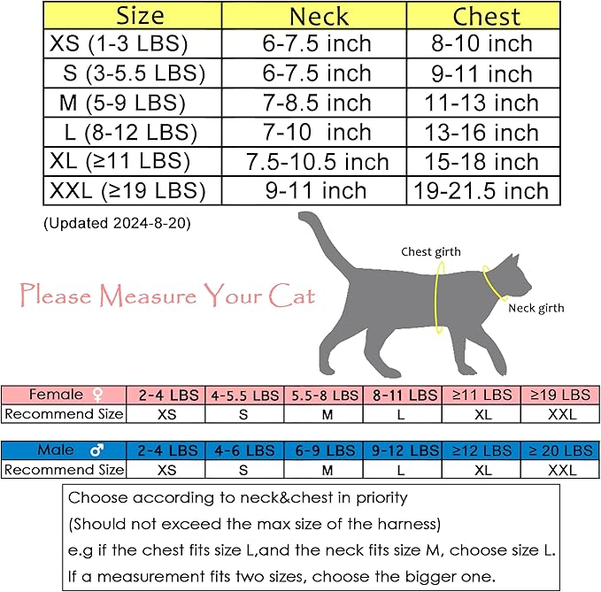 Kitty Harness and Leash for Walking Escape Proof Breathable Mesh Fabric, Solid Blue, Small, Adjustable Cat Walking Jackets, Padded Stylish Cat Vest
