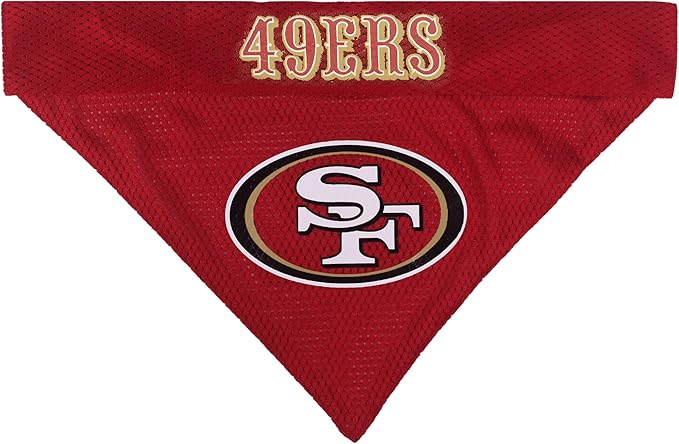 Pets First NFL SAN Francisco 49ERS Reversible Bandana Size XX-Large for Dogs & Cats. 2 Sided Sports Bandana, Premium Embroidery Team Logo, Many NFL Teams Available