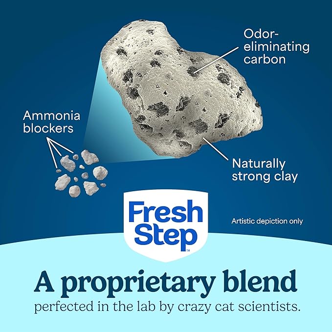 Fresh Step Clumping Litter With Febreze Freshness Gain Original Scent, Low-Dust Formula With Ammonia Block Technology, 14 lb. Box