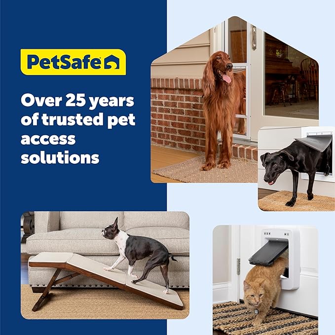 PetSafe Freedom Aluminum Pet Door - Easy Installation Heavy Duty Dog & Cat Door with Magnetic Tinted Flap - Long-Lasting Pet-Friendly Design - Extra Large - for Dogs Up to 220 lb