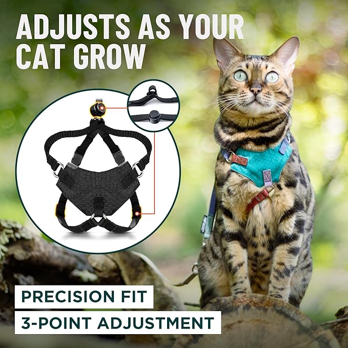 Houdini™ Escape Proof Cat Harness and Leash Set by OutdoorBengal – Red, Medium Cat Harness for Walking
