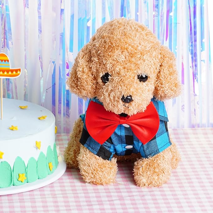 Tongcloud 3 Pack Plaid Puppy Cat Shirt - Cute Dog & Cat Shirts for Medium Dogs & Cats - Birthday Party & Holiday Photo