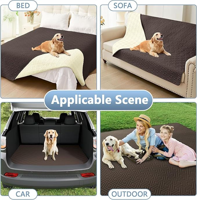hyha Waterproof Dog Blanket, Soft Dog Bed Cover Pet Blankets, Waterproof Sofa Couch Cover for Dogs Washable, Reversible Pet Couch Covers for Sofa Furniture (30x53 Inch, Chocolate/Beige)