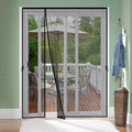Reversible Left Right Side Opening Fiberglass Magnetic Screen Door, Fit Door Size 72x80in,Heavy Duty Fiberglass Screen Door Mesh for Front, Patio Sliding Door, French Bug Door Screen Magnetic Closure